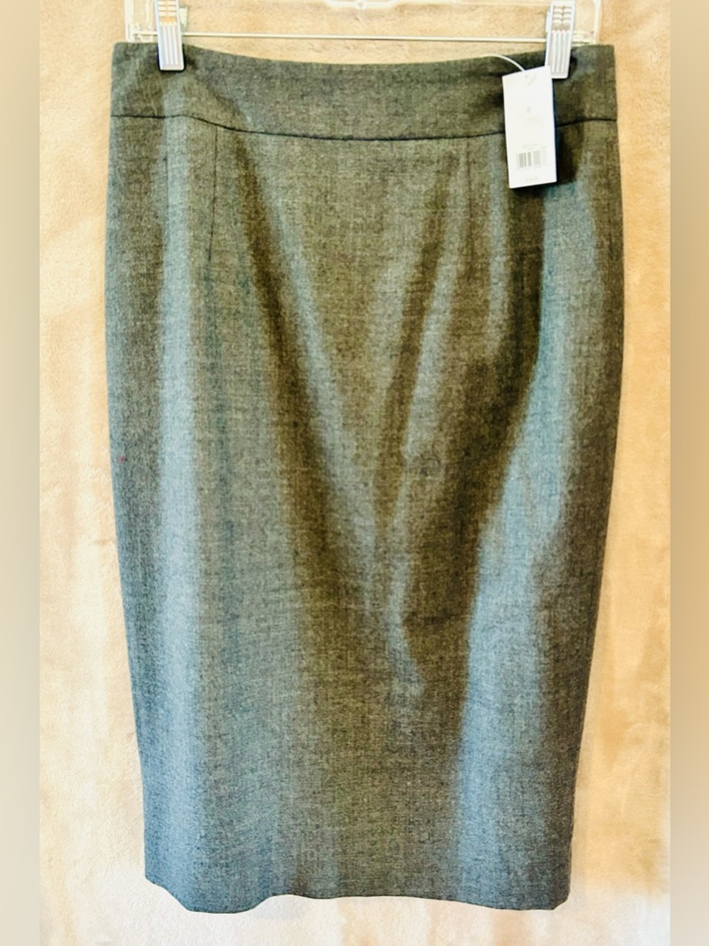 NWT Banana Republic Wool Blend Pencil Skirt Size 8 Gray Stretch Career